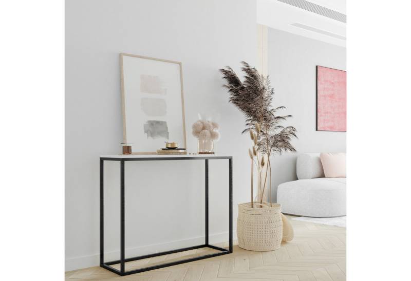 Design Möbel Konsolentisch Konsolentisch Konsolentisch LOFT DESIGN Weiß / Schwarz DM von Design Möbel