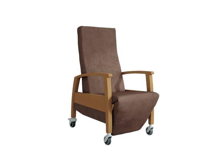 Devita Relaxsessel Pflegesessel mit Rollen Ganda Relax, mit Relaxfunktion, Buche mittel dunkel, Microfaser Dark Brown von OTTO
