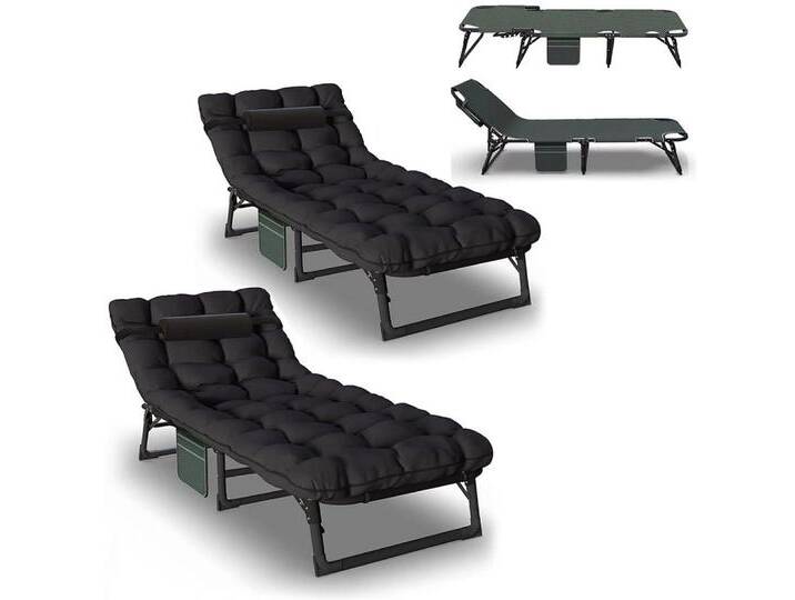 Divit Gartenliege 2x Klappbarer Liegestuhl KL3 Außen Gartenliege mit Matratze von OTTO
