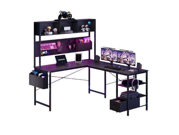 Dowinx Eckschreibtisch L-förmige Schreibtisch, LED Gaming Tisch mit Stecktafel und Stauraum, Computertisch,Büro-Eckschreibtisch,mit 2 USB-Anschlüssen Dowinx Eckschreibtisch L-förmige Schreibtisch, LED Gaming Tisch mit Stecktafel und Stauraum, Computertisch,Büro-Eckschreibtisch,mit 2 USB-Anschlüssen von OTTO