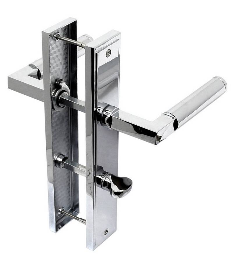 Drückergarnitur Türbeschlag 2311 Camilla LS WC Chrom Türdrücker Türklinke Türgriffe, Drücker außen, 2-tlg., Kompletter Türbeschlag, mit Rückholfeder und WC Drehriegel mit Rückholschlitz von OTTO