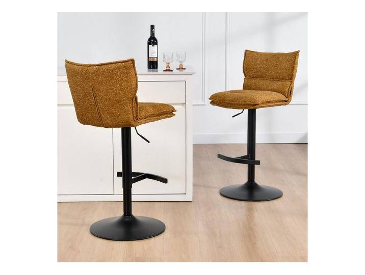 Duhome Barhocker (5501A1), 2er Set, Barstuhl Drehbar aus Bouclé, gelb, Gelb von OTTO