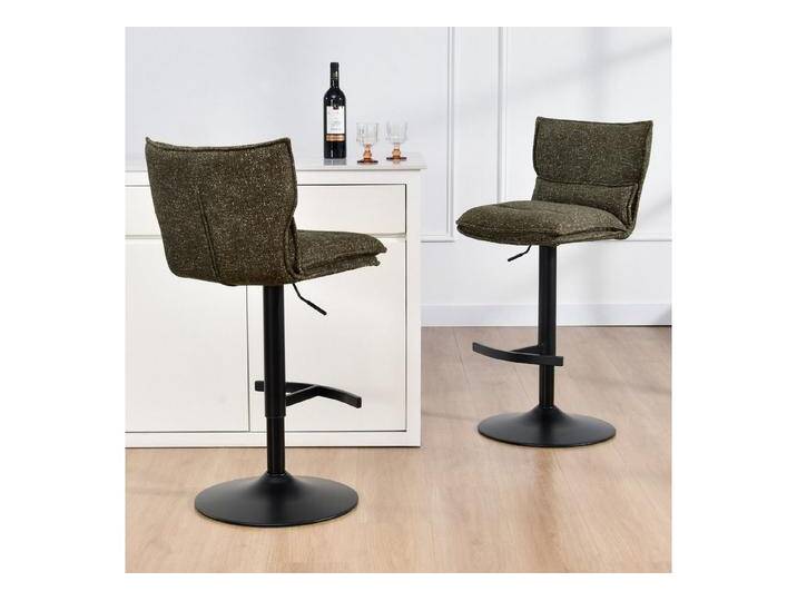 Duhome Barhocker (5501A1), 2er Set, Barstuhl Drehbar aus Bouclé, grün, Grün von OTTO