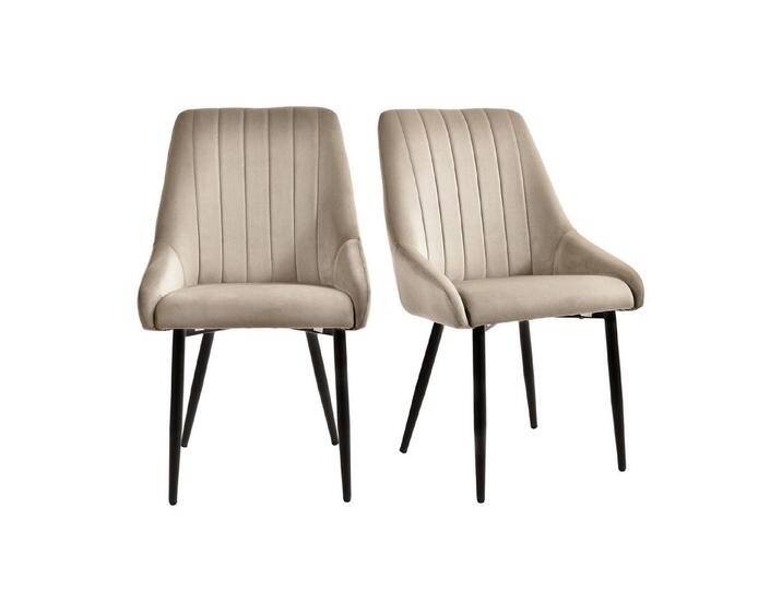 Duhome Esszimmerstuhl, 2er Set Esszimmerstuhl Polsterstuhl Stoff Samt Stuhl Retro Metallbeine, beige, Beige Duhome Esszimmerstuhl, 2er Set Esszimmerstuhl Polsterstuhl Stoff Samt Stuhl Retro Metallbeine, beige, Beige von OTTO