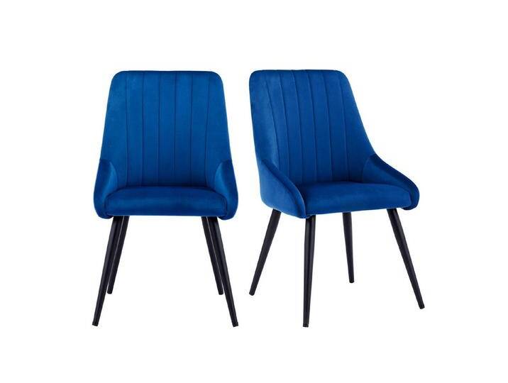 Duhome Esszimmerstuhl (8066C), 2er Set Esszimmerstuhl Polsterstuhl Stoff Samt Stuhl Retro Metallbeine, blau, Dunkelblau Duhome Esszimmerstuhl (8066C), 2er Set Esszimmerstuhl Polsterstuhl Stoff Samt Stuhl Retro Metallbeine, blau, Dunkelblau von OTTO