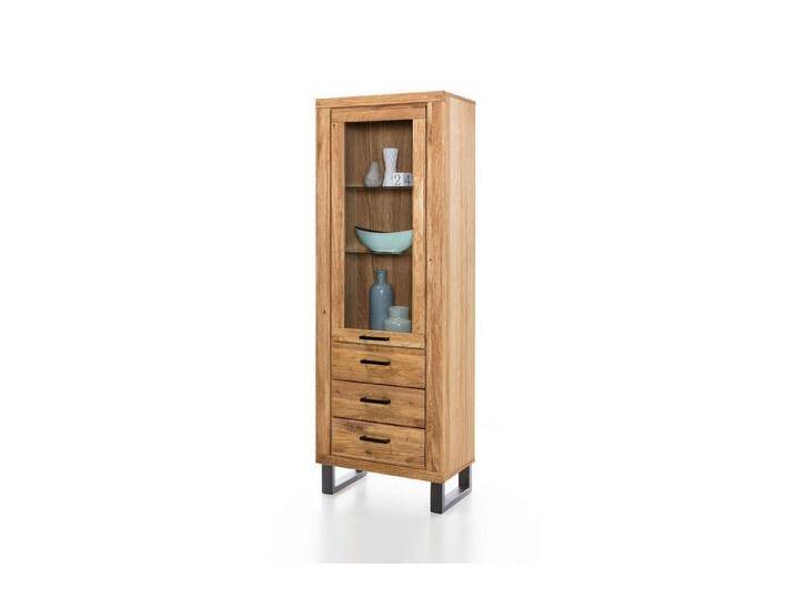 ELFO Standvitrine Vitrine Regal Tina in Wildeiche geölt Teilmassiv Breite 67cm B 67 x H 200 x T 40 cm, braun von OTTO