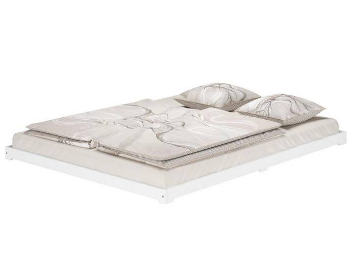 ERST-HOLZ Bett Doppelbett Extra Flach 160 x 200 cm Massivholz Weiß, Kieferwaschweiß, weiß, ohne Zubehör von OTTO
