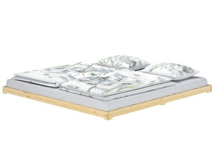 ERST-HOLZ Bett Echtholzbett Futonbett Doppelbett 180 x 200 Kiefer, Kieferfarblos lackiert, beige, ohne Zubehör von OTTO