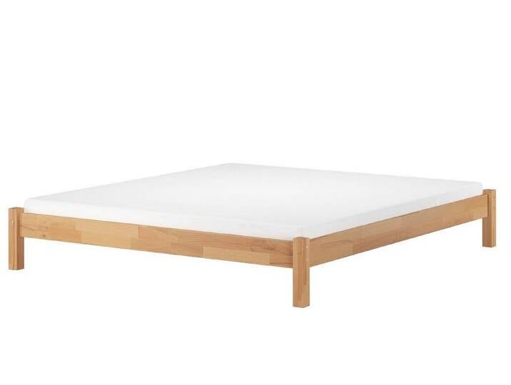 ERST-HOLZ Bett Ehebett Doppelbett 180 x 200 Buche Massiv mit Rollrosten und Matratzen, Buchefarblos lackiert von OTTO