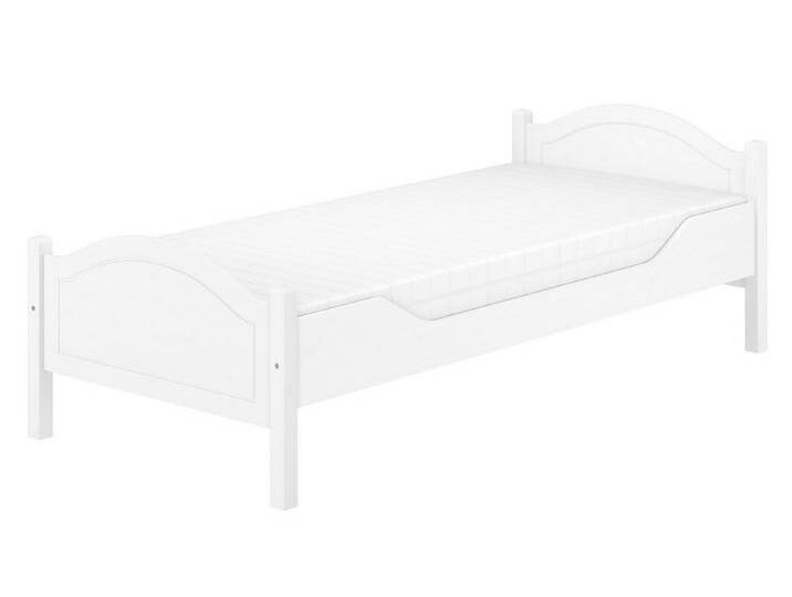 ERST-HOLZ Bett Einzelbett 90 x 200 für Jugendliche oder Erwachsene Kiefer Weiß, Kieferwaschweiß, weiß, Rollrost und Matratze inkl. von OTTO