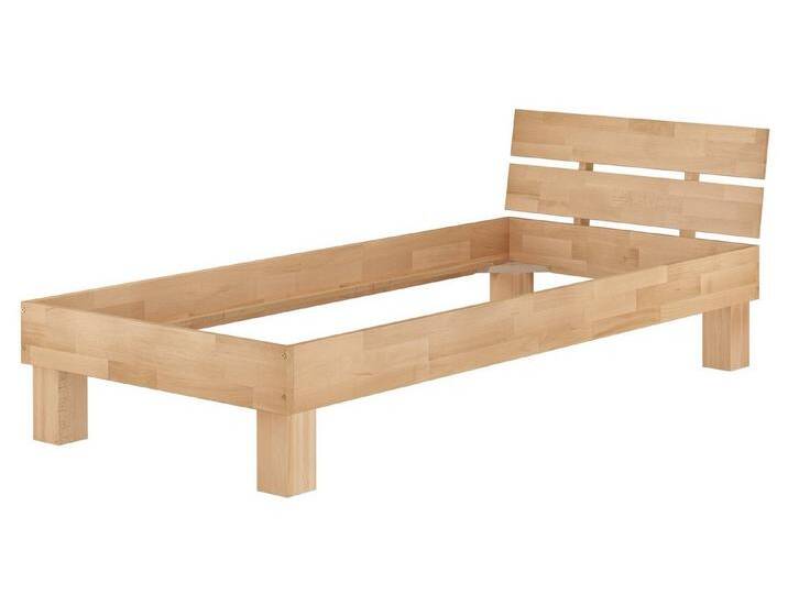 ERST-HOLZ Bett Einzelbett Bettrahmen Gästebett Buche 100 x 200 nur Bettrahmen, Buchegeölt von OTTO