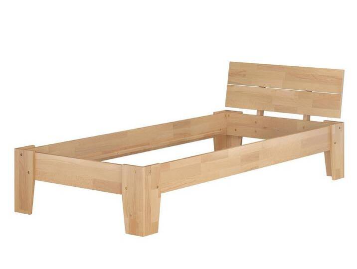 ERST-HOLZ Bett Einzelbett Gästebett Bettrahmen Futonbett Buche Massiv 100 x 200 cm, Buchegeölt, beige, ohne Zubehör von OTTO