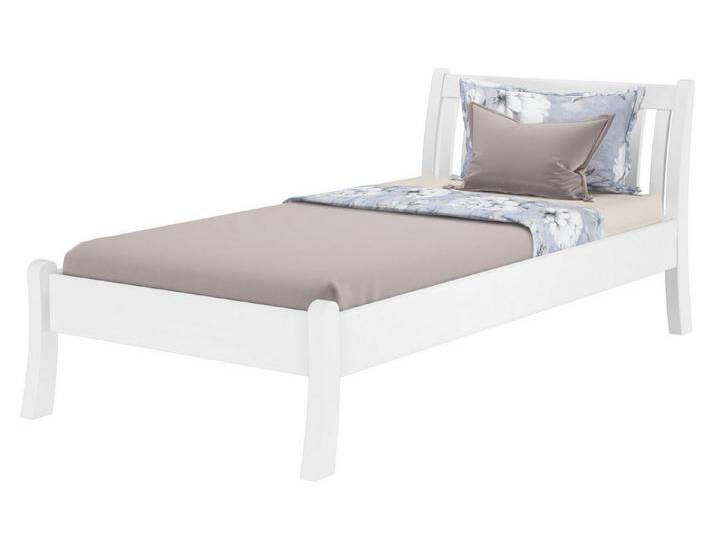 ERST-HOLZ Bett Einzelbett Hohe Sitzkante Kiefer Weiß 100 x 200 cm, Kieferwaschweiß, weiß, ohne Zubehör von OTTO