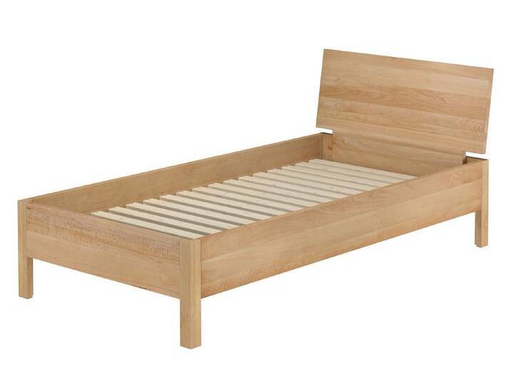 ERST-HOLZ Bett Einzelbett Metallfrei 100 x 200 cm Massives Buchenholz, Buchegeölt, beige, Rollrost inkl. von OTTO
