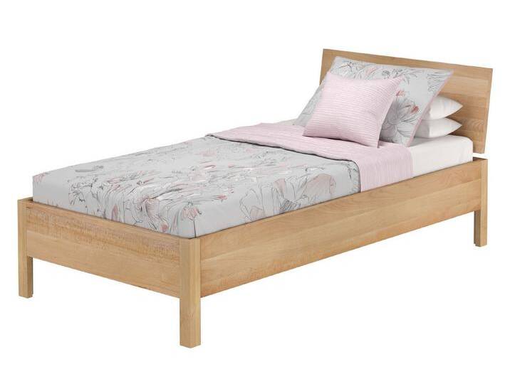 ERST-HOLZ Bett Einzelbett Metallfrei 100 x 200 cm Massives Buchenholz, Buchegeölt, beige, ohne Zubehör von OTTO