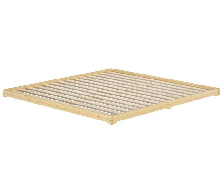 ERST-HOLZ Bett Futonbett Bodenbett Niedriges Ehebett 200 cm x 200 cm Kiefer Massiv, Fichtegeölt, beige, Rollrost inkl. von OTTO