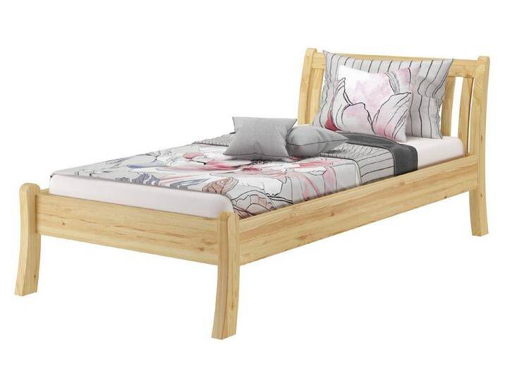 ERST-HOLZ Bett Holzbett Hohe Sitzkante Kiefer Massiv 100 x 200 cm, Kieferfarblos lackiert, beige, ohne Zubehör von OTTO