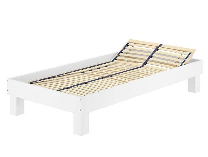 ERST-HOLZ Bett Bettrahmen Gästebett Futonbett Buche Massiv 100 x 200 cm, Buchewaschweiß, weiß, Federholzrahmen inkl. von OTTO