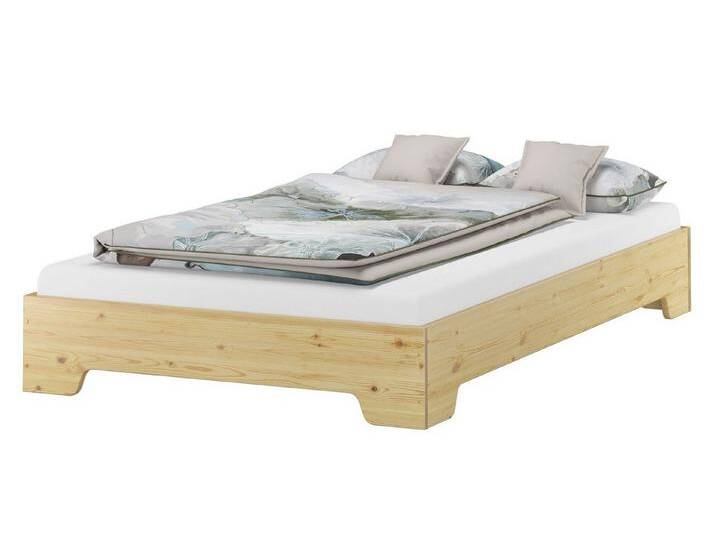 ERST-HOLZ Bett Stabiles Futonbett 120 x 190 Kiefer Massiv Natur, Kieferfarblos lackiert, beige, ohne Zubehör von OTTO