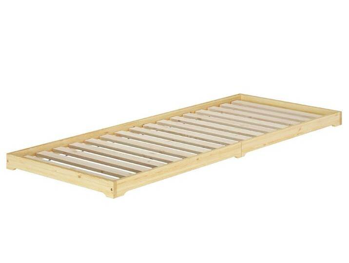 ERST-HOLZ Einzelbett Niedriges Echtholzbett Flachbett 100 x 220 cm Kiefer Massivholz, Kieferfarblos lackiert, beige, Rollrost inkl. ERST-HOLZ Einzelbett Niedriges Echtholzbett Flachbett 100 x 220 cm Kiefer Massivholz, Kieferfarblos lackiert, beige, Rollrost inkl. von OTTO