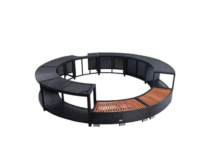 ESTEXO Pooltreppe Whirlpool Umrandung Poolumrandung Poolverkleidung Rattan Pool Rahmen von OTTO