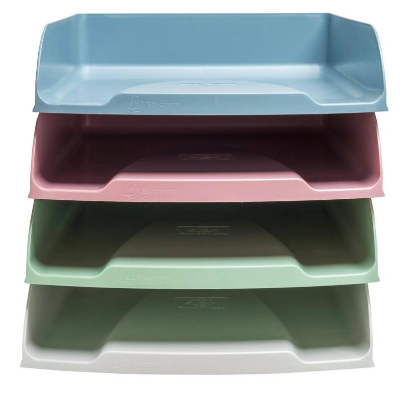 EXACOMPTA Aufbewahrungsbox Set mit 4 Briefablagen Combo Styli AutentiK Farben sortiert 111303SETD, Briefkörbe von EXACOMPTA
