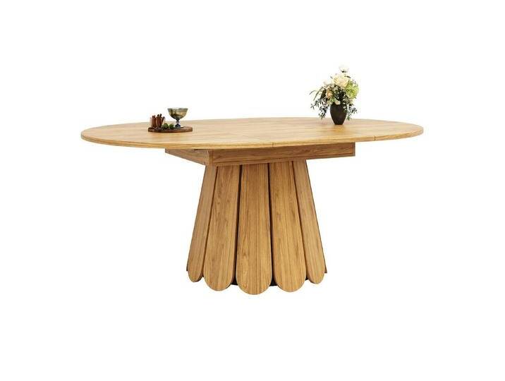 EXTSUD Esstisch Esstisch ausziehbar, Esszimmertisch, Küchentisch, balkontisch (Platz für bis zu 6 Personen, Holzfarbe), esstisch holz Runder Esstisch, ausziehbar zu oval von OTTO