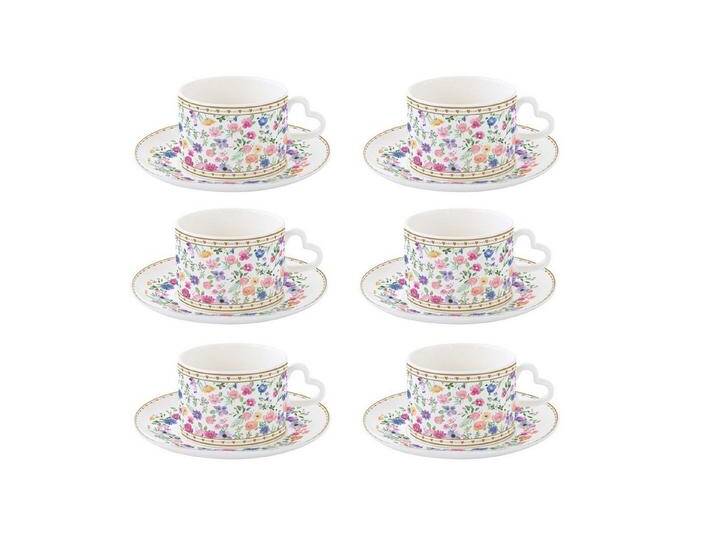 EasyLife Tasse Mon Amour, Porzellan, Spülmaschinengeeignet, Mehrfarbig, Motiv: Herzen & Blumen von OTTO