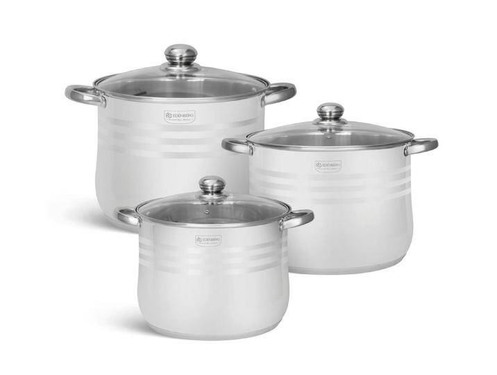 Edenberg Topf-Set Topfset, sehr große Töpfe, Suppentöpfe, Edelstahl, (11,2L/13,6L/16,3L), Edelstahl 18/10 (6-tlg. von OTTO