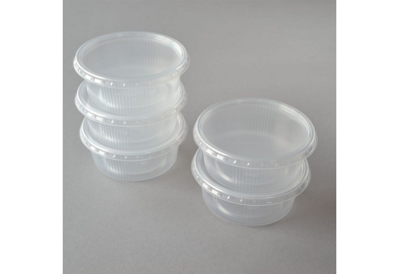 Einwegbecher 250 Stück Feinkostbecher mit Deckel, transparent, 200 ml rund, PP, Servicebecher Dressingbecher Salatbox Salatschalen Saucenbecher von OTTO