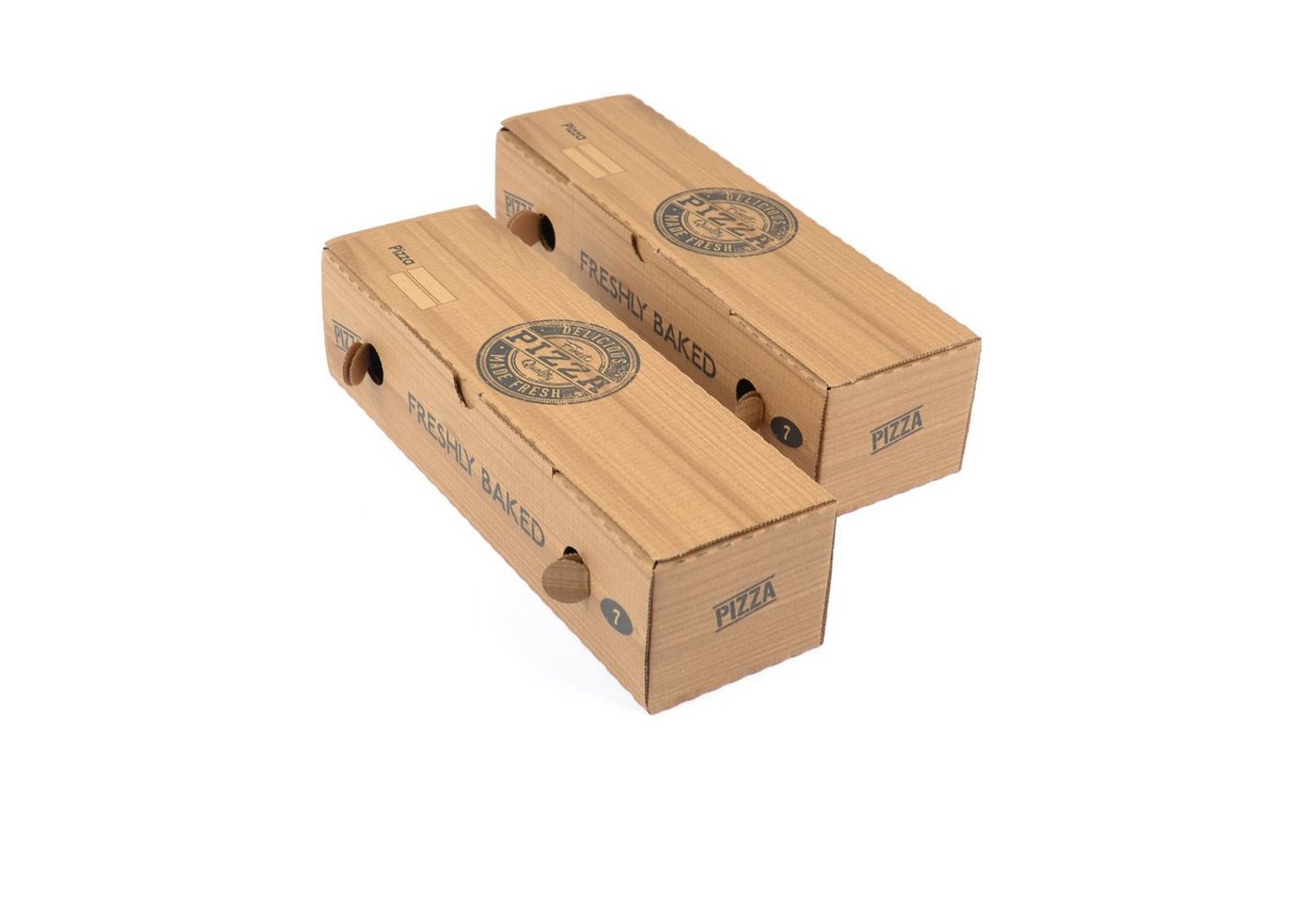 Einwegschale 100 Stück Pizzakartons, Modell Rollo" (7×8×28 cm) kraft, Pitabox Dürümbox Rollobox Pizza-Motiv kraftbraun Lahmacun Rollo Box" von OTTO