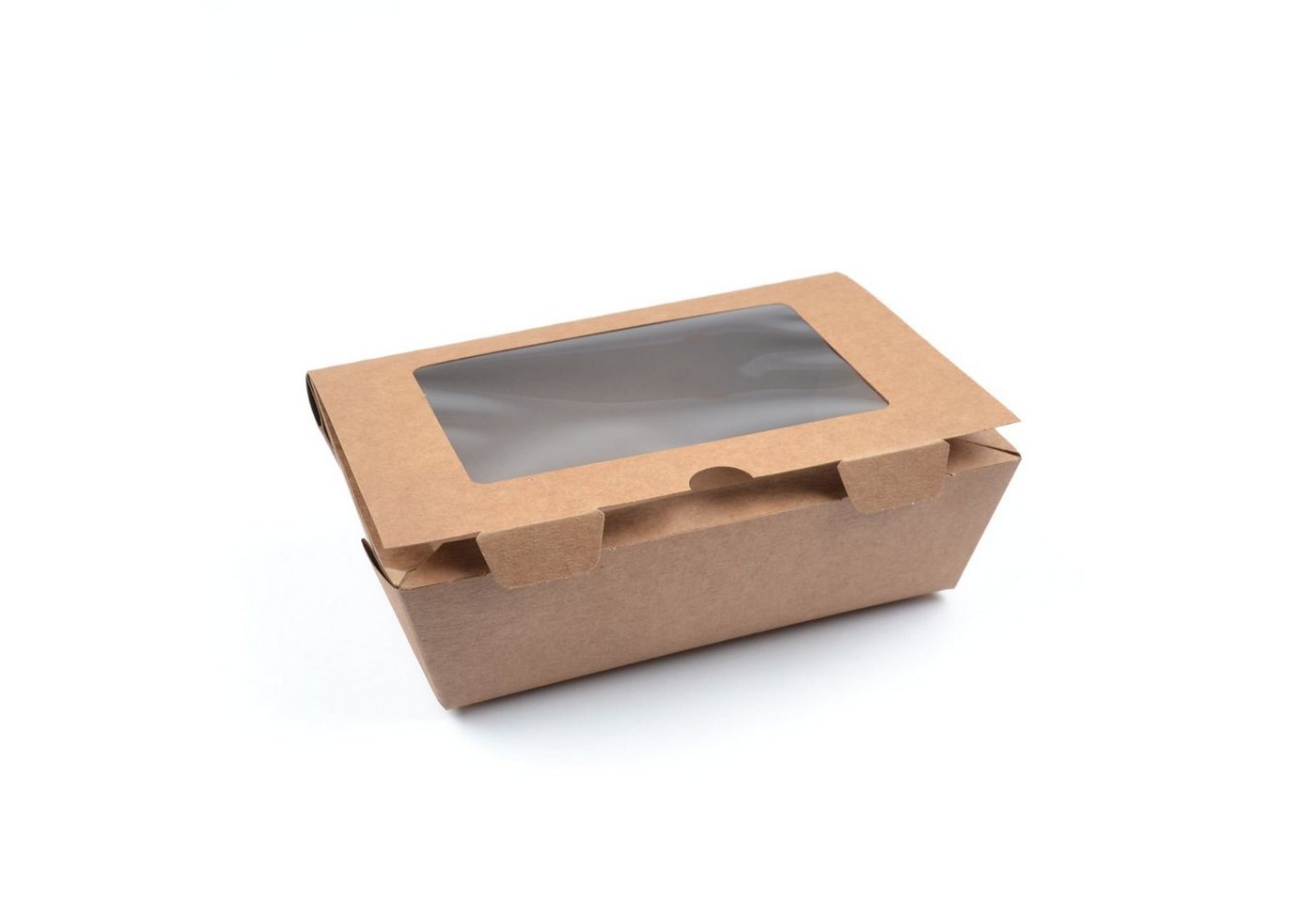 Einwegschale 50 Stück Fast Food Boxen mit Fenster (Größe L), (180×115×60 mm), kraft, mit Sichtfenster Food Box Foodcase Snackbox Take Away von OTTO