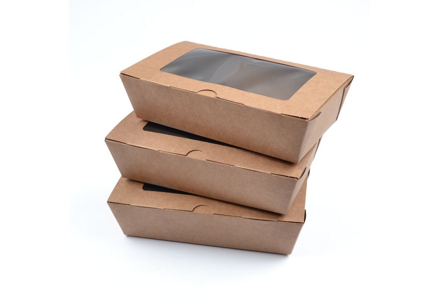 Einwegschale 50 Stück Fast Food Boxen mit Fenster (Größe M), (180×100×50 mm), kraft, mit Sichtfenster Food Box Foodcase Snackbox von OTTO