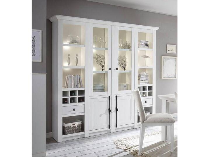 Empinio24 Buffet Buffetschrank 4-trg 194x207 cm Flascheneinteilung weiß Pinie WALES Breite 194 cm, weiß Empinio24 Buffet Buffetschrank 4-trg 194x207 cm Flascheneinteilung weiß Pinie WALES Breite 194 cm, weiß von OTTO