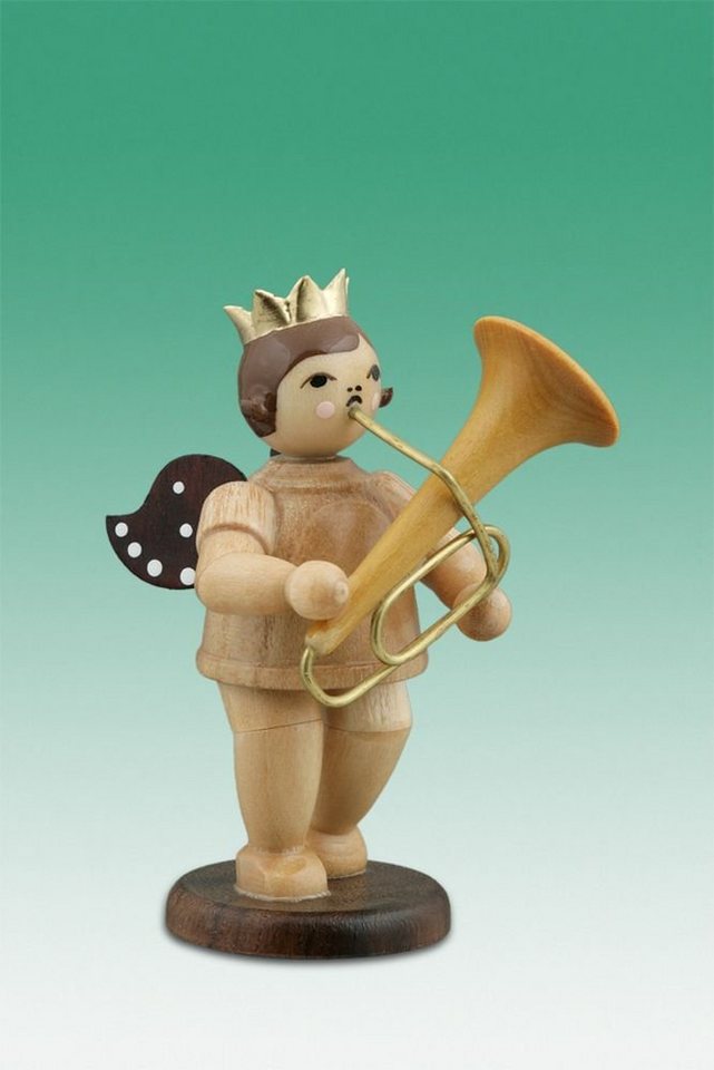 Engelfigur Holzfigur Musikantenengel mit Tuba natur ohne Krone Höhe 6cm NEU von OTTO