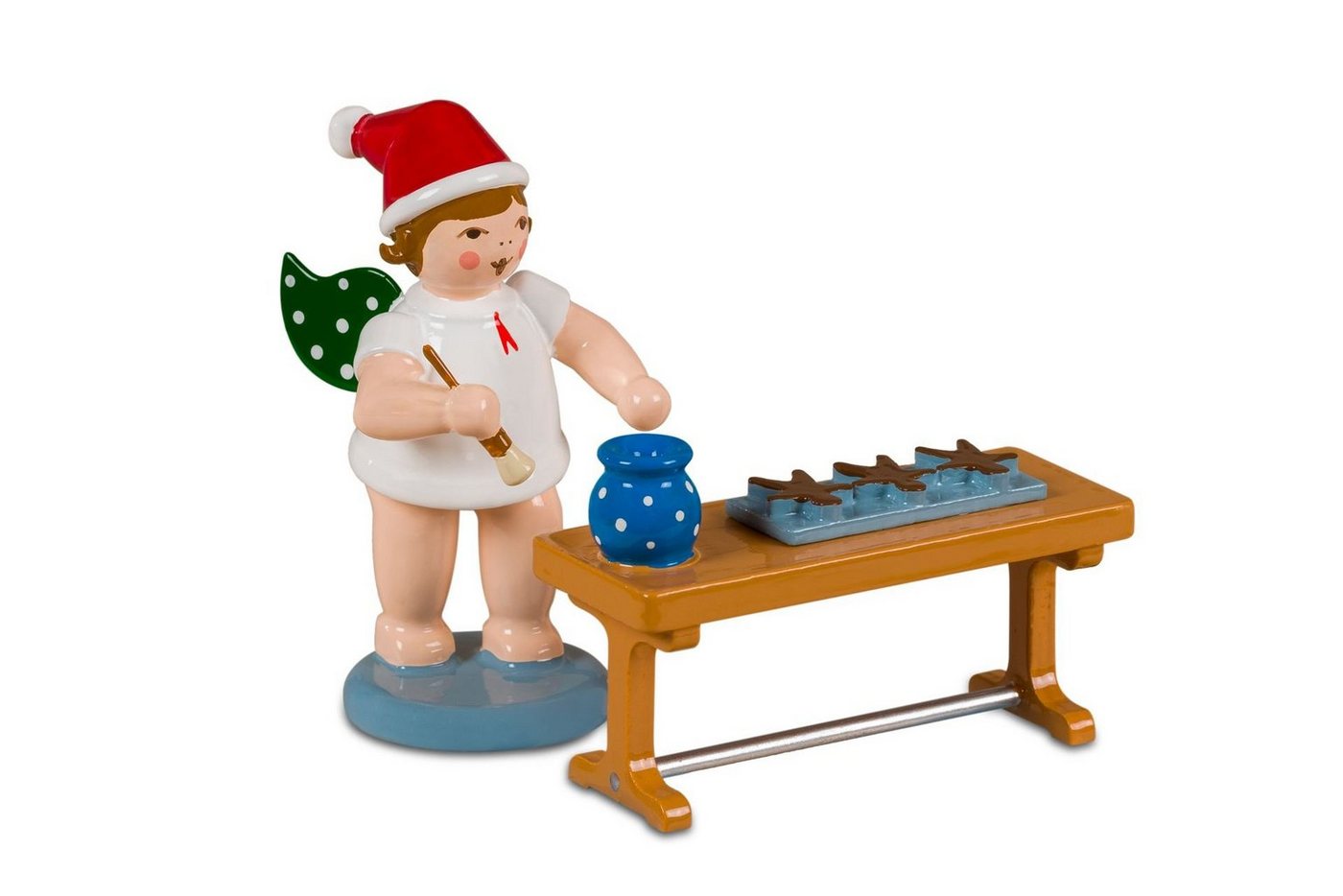 Engelfigur Weihnachtsengel mit Lebkuchen am Tisch ohne Krone Höhe ca. 6cm NEU von OTTO