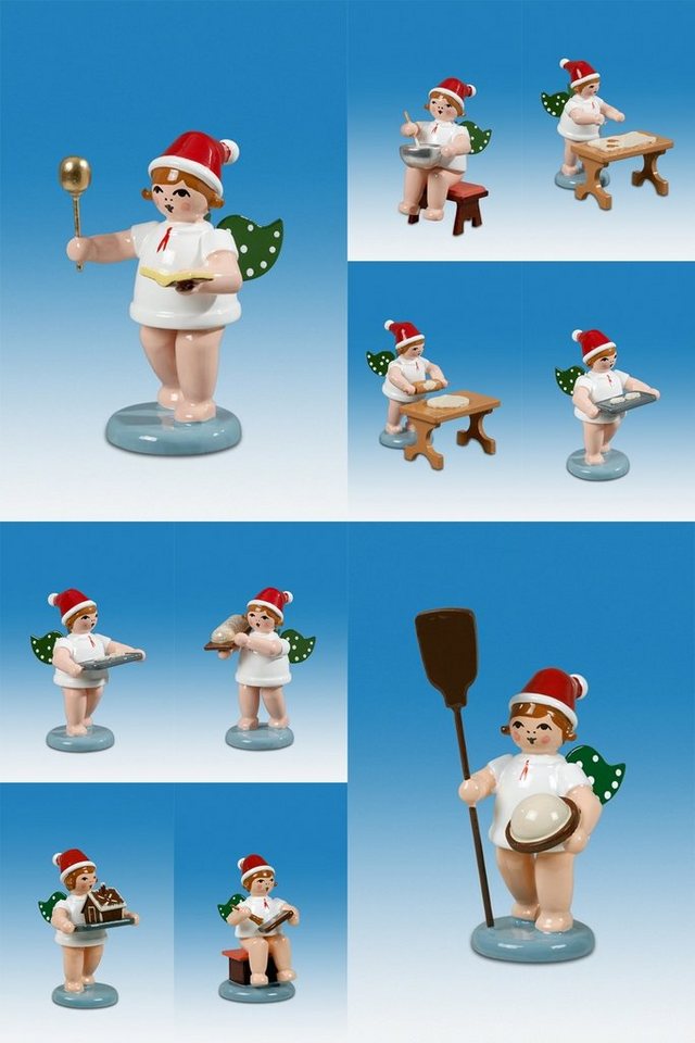 Engelfigur Holzfigur Engelfiguren Weihnachtsbäckerei 10-teilig und Krone Höhe 6 von OTTO