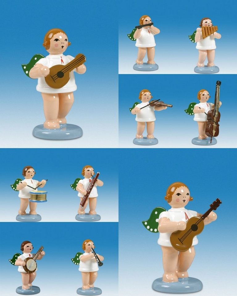 Engelfigur Holzfigur Engelmusikanten 10-teilig und Krone Höhe 6cm NEU von OTTO