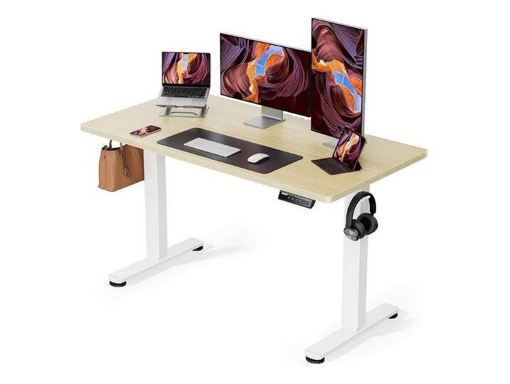 ErGear Schreibtisch Elektrisch Höhenverstellbarer Schreibtisch 120x60cm (Leiser Motor (50dB), 80kg Tragkraft, 4-Speicher mit Kopfhörerhaken), E1-Platte, CE-zertifiziert – Für Homeoffice/Büro von OTTO