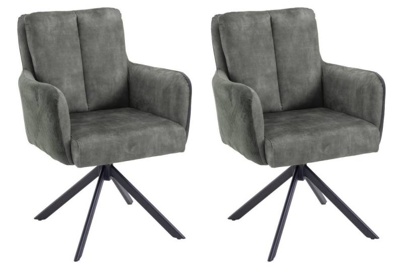 Esszimmerstuhl ALEX, Grau, Stoffbezug, Metallgestell, (Set, 2 St), 180 Grad Drehbar von OTTO