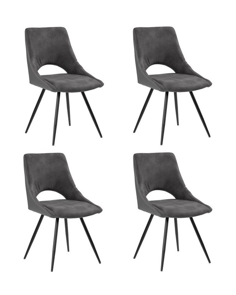 Esszimmerstuhl Stuhl, ERNA, Kunstleder, Grau, B 49 cm, T 58 cm (4 St) von OTTO