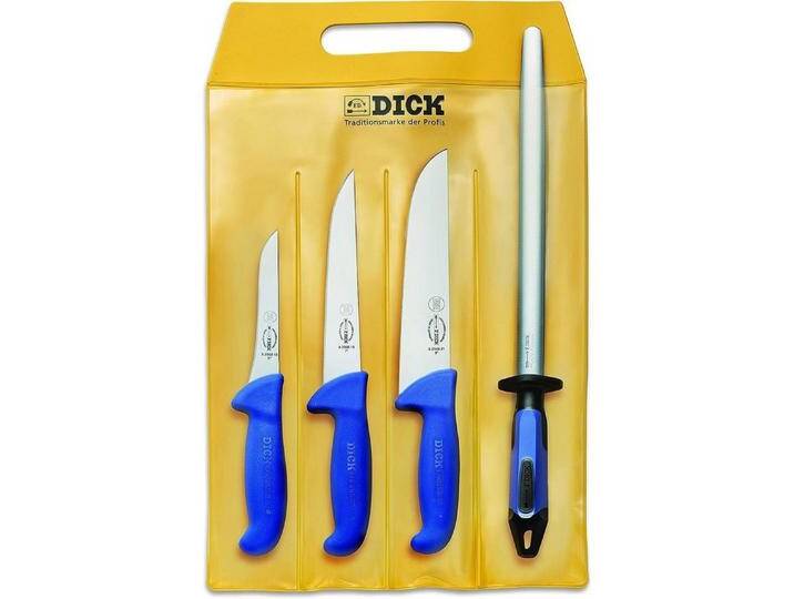 F. DICK Messer-Set Messer Set ErgoGrip 4-teilig (3 Fleischermesser, Wetzstahl von OTTO