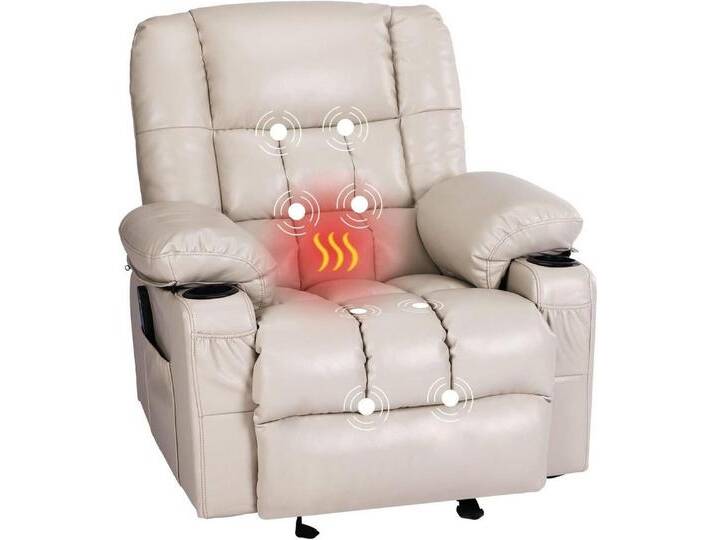FANTASYLAB Relaxsessel mit Liegefunktion, Fernsehsessel mit Massagefunktion & Wärmefunktion (1-St), mit Seitentasche, 2 Getränkehalter, USB-Ladeanschluss von OTTO