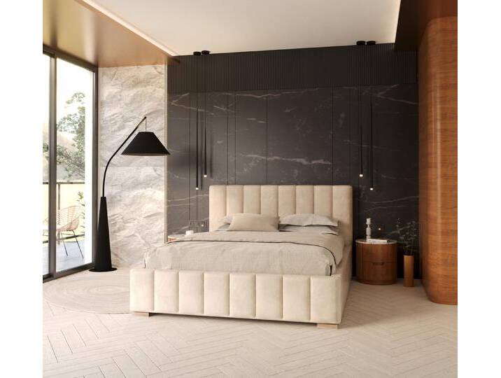 FDM Polsterbett Stauraumbett Bettgestell 90x200, 120x200, 140x200, 160x200, 180x200cm (MADE IN EU - mit hochwertigem Velours Bezug, Bettrahmen, Bett, Optional mit Matratze bestellbar, mit großen gepolsterten Kopfteil, mit Bettkasten zum aufklappen), Metallrahmen mit Lattenrost, hydraulische Klappfunktion für Stauraum, beige FDM Polsterbett Stauraumbett Bettgestell 90x200, 120x200, 140x200, 160x200, 180x200cm (MADE IN EU - mit hochwertigem Velours Bezug, Bettrahmen, Bett, Optional mit Matratze bestellbar, mit großen gepolsterten Kopfteil, mit Bettkasten zum aufklappen), Metallrahmen mit Lattenrost, hydraulische Klappfunktion für Stauraum, beige von OTTO