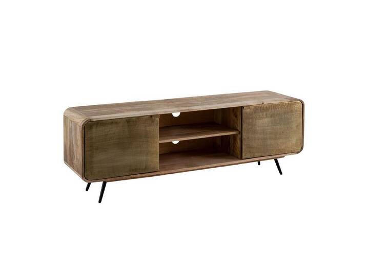 FINEBUY Lowboard FB103440 (Mango Massivholz, 160x55x41 cm, zwei Türen), TV-Schrank Modern Fernsehtisch, TV-Kommode Hoch, braun von OTTO
