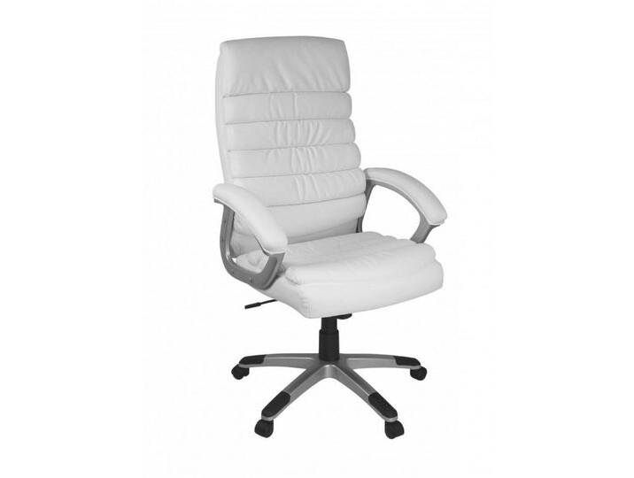 FINEBUY Schreibtischstuhl SuVa1086_1 (Kunstleder Weiß, Bürostuhl XXL 120 kg Modern), Schreibtischstuhl Drehbar, Drehstuhl mit Armlehne, weiß von OTTO