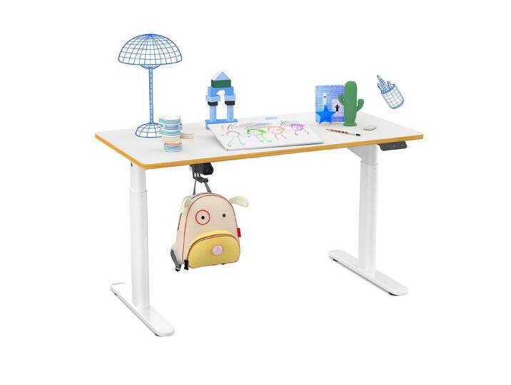 FLEXISPOT Schreibtisch Kinderschreibtisch Höhenverstellbar 120 x 60 CM (15mm Abgerundete Tischecken), MIT Haken, Überhitzungsschutz, 80KG Tragkraft von OTTO