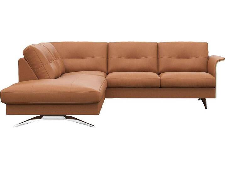 FLEXLUX Ecksofa Glow, super bequem durch hochwertigem Sitzaufbau mit Federkern, L-Form, Modernes skandinavisches Design, braun, Modern Cognac Brown von OTTO