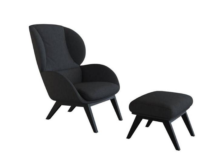 FLEXLUX Polsterhocker Adria, Fuß schwarz, Fußhocker für Ohrensessel, schwarz, Gorilla Blac FLEXLUX Polsterhocker Adria, Fuß schwarz, Fußhocker für Ohrensessel, schwarz, Gorilla Blac von OTTO