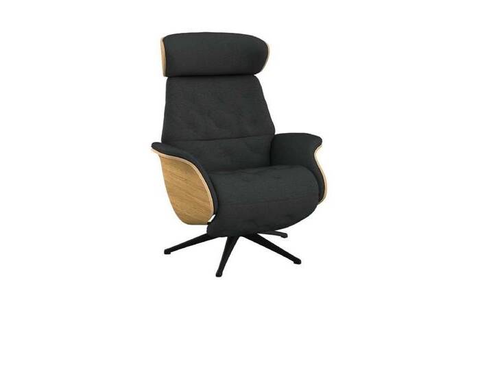 FLEXLUX Relaxsessel Volden elektrischer Funktionsessel, Größe M, Rücken & Fußteil elektrisch, Akku, Arml. Eiche, Fuß schwarz, grau, Dervit Grey von OTTO